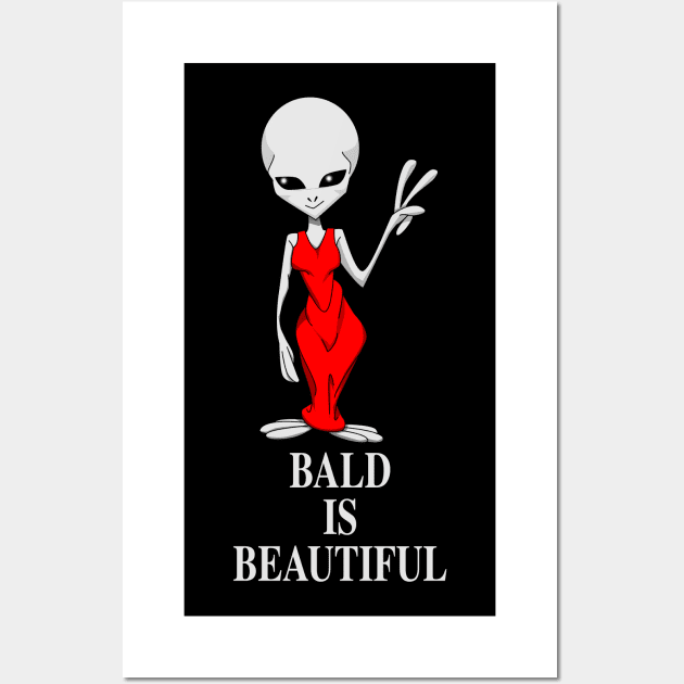 Bald is Beautiful Wall Art by Wickedcartoons